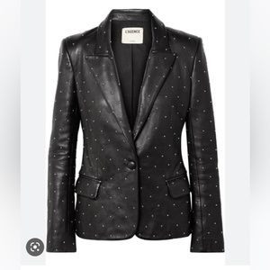 L’agence leather studded blazer size 4